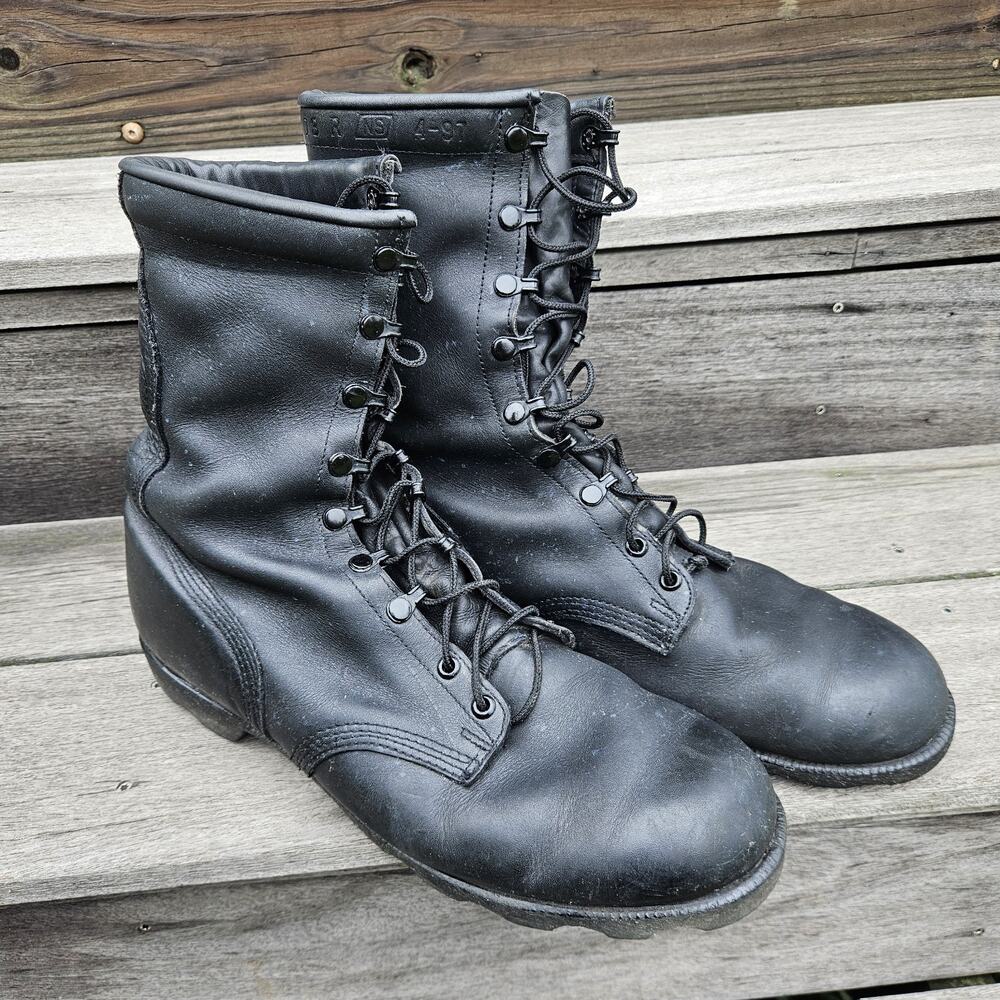 Wellco Boots Men's 13R Ro-Search Jump Black Leather Military Army 4-97 Biker